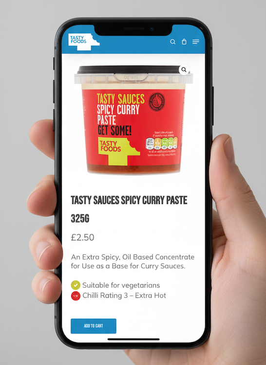 tasty foods on mobile
